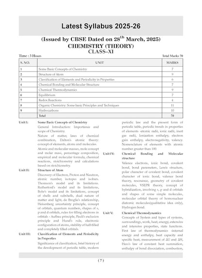 Oswaal CBSE Question Bank Class 11 Chemistry, Chapterwise and Topicwise Solved Papers For 2026 Exams 