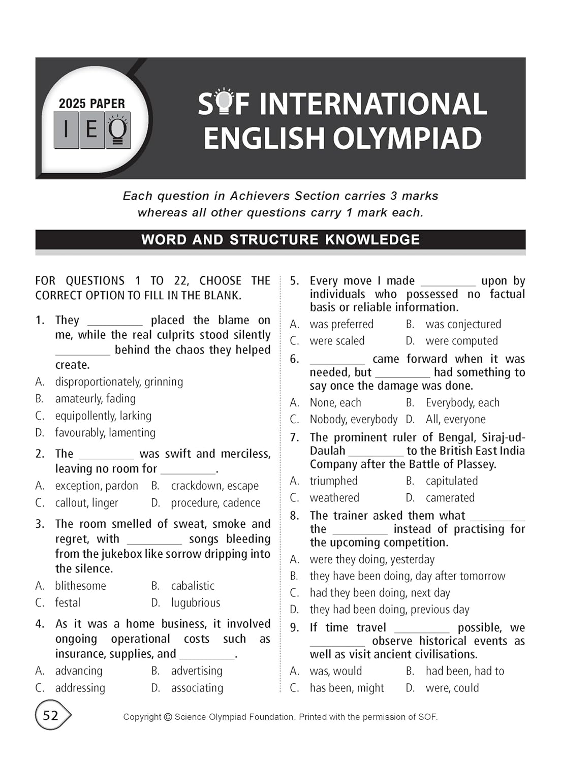 MTG International English Olympiad (IEO) Workbook Class 9 - Chapter-wise MCQs with Achievers Section - SOF Olympiad Books For 2026-27 Exam