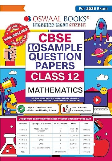 Oswaal CBSE Sample Question Papers Class 12 Mathematics (For 2025 Exam)