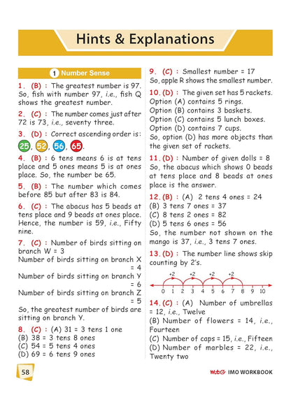 MTG International Mathematics Olympiad (IMO) Workbook Class 1 - Chapter-wise MCQs with Achievers Section - SOF Olympiad Books For 2026-27 Exam