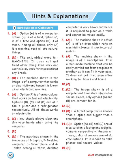MTG International Computer Science Olympiad (ICSO) Workbook Class 1 - Chapter-wise MCQs, Quick Recap with Achievers Section - SOF Olympiad Books For 2026-27 Exam