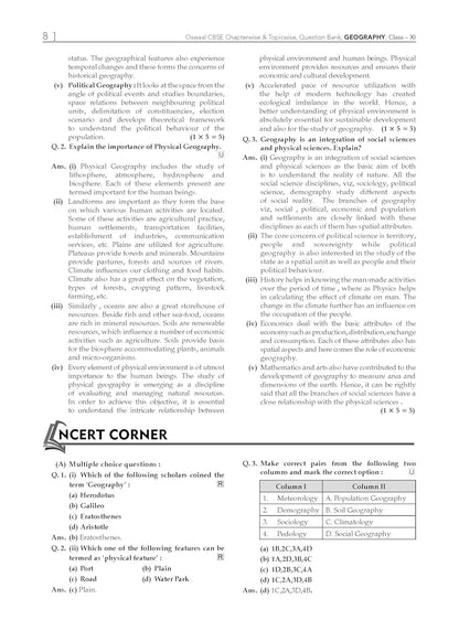 Oswaal CBSE Question Bank Class 11 Geography, Chapterwise and Topicwise Solved Papers For 2026 Exams