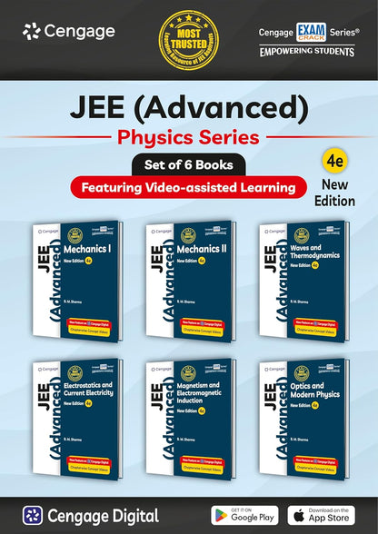 Cengage Physics Combo for JEE Advanced: Mechanics I & II + Waves + Electrostatics + Magnetism + Optics Set of 6 Books with Chapterwise Concept Videos & Online Assessments