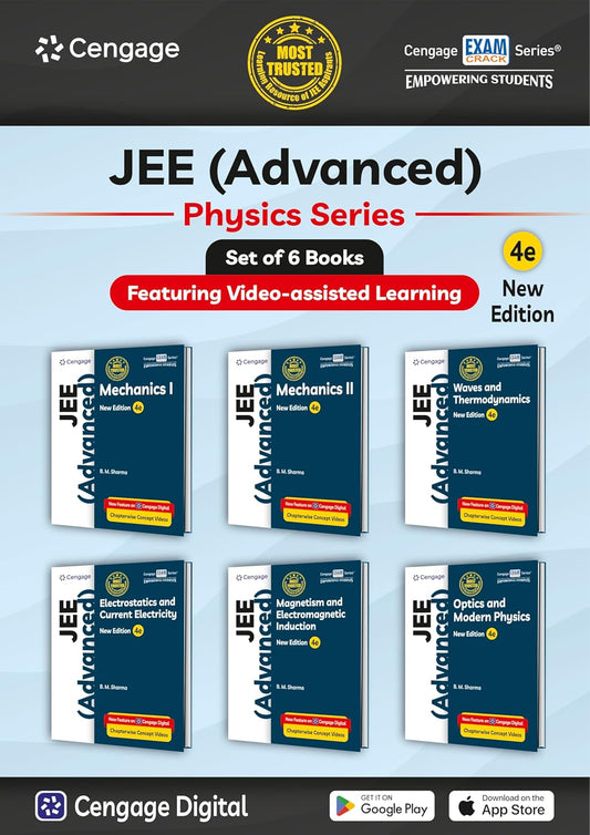 Cengage Physics Combo for JEE Advanced: Mechanics I & II + Waves + Electrostatics + Magnetism + Optics Set of 6 Books with Chapterwise Concept Videos & Online Assessments