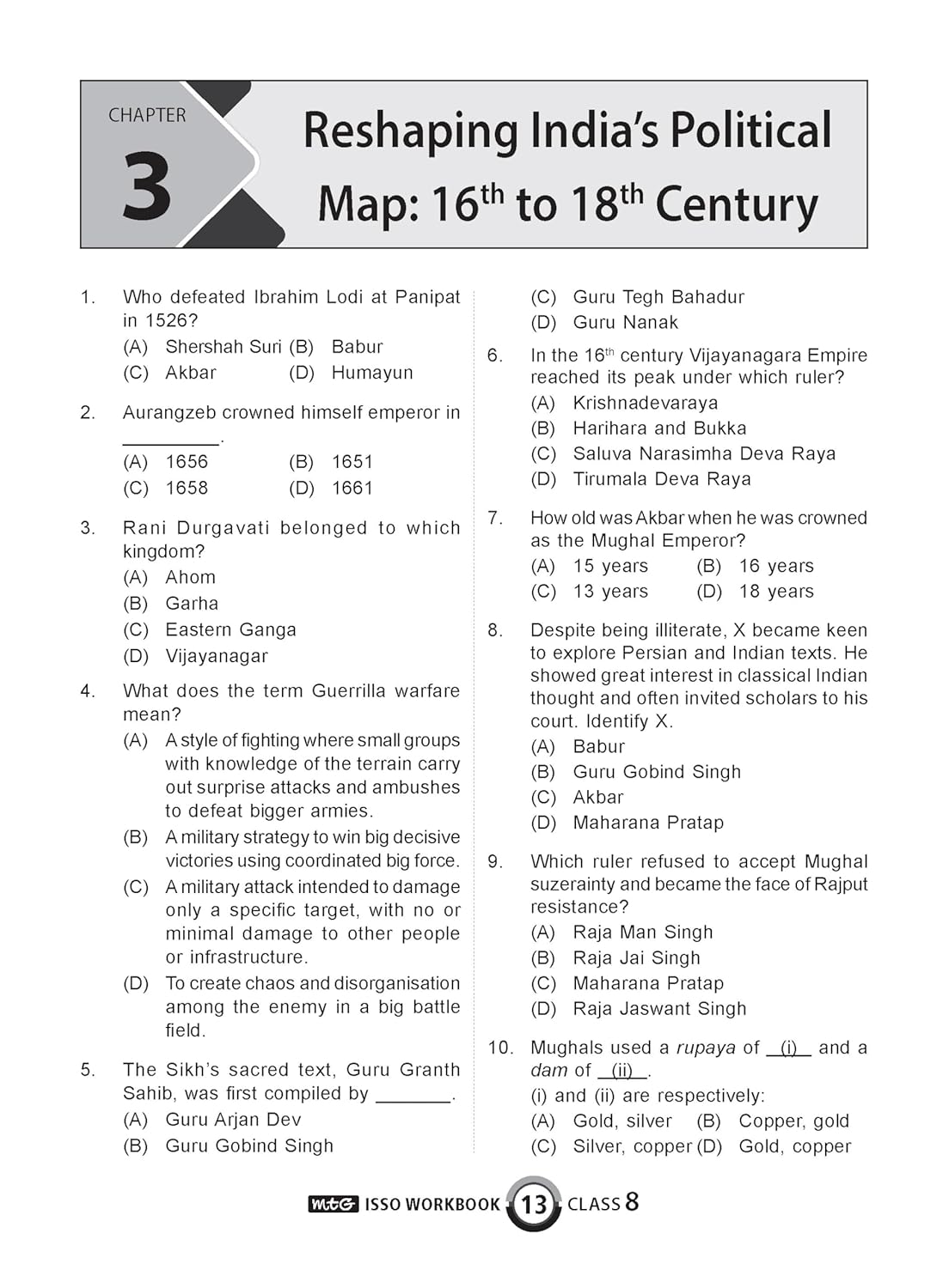 MTG International Social-Studies Olympiad (ISSO) Workbook Class 8 - Chapter-wise MCQs with Achievers Section - SOF Olympiad Books For 2026-27 Exam