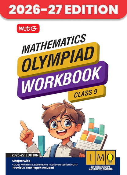 MTG International Mathematics Olympiad (IMO) Workbook Class 9 - Chapter-wise MCQs with Achievers Section - SOF Olympiad Books For 2026-27 Exam