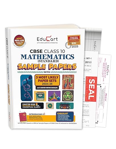 Educart CBSE Mathematics Standard Class 10 Sample Papers 2024-25 (With exclusive CBSE Mock Booklets for 2025 Exam