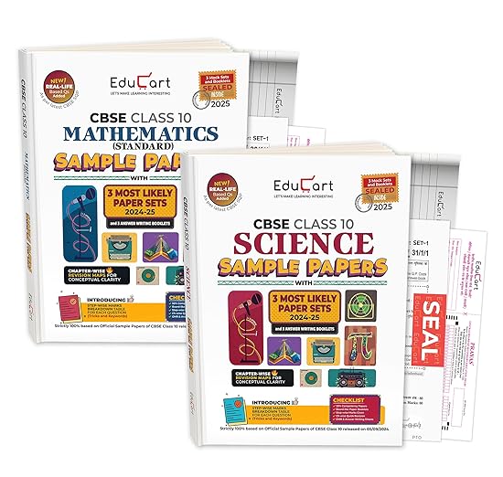 Educart CBSE Class 10 Sample Papers Bundle (202425) Science & Mathe