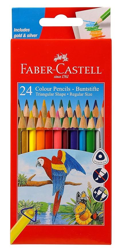 Faber-Castell Triangular Colour Pencils - Pack of 1 (Assorted)