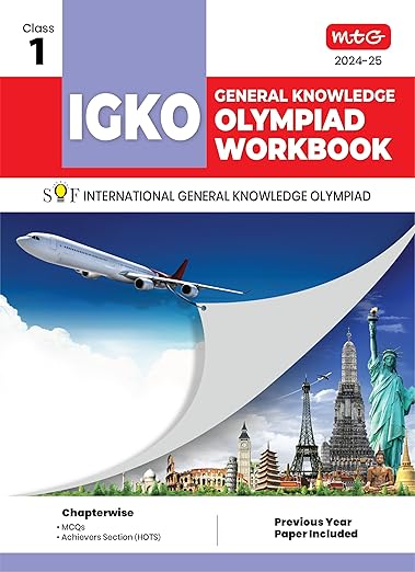 MTG International General Knowledge Olympiad (IGKO) Workbook for Class 1 - MCQs & Achievers Section - SOF IGKO Olympiad Preparation Books For 2024-2025 Exam