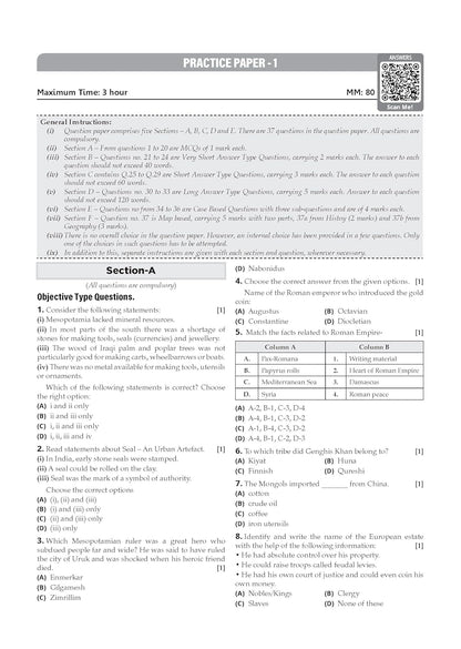 Oswaal CBSE Class 11 History Question Bank | Chapter & Topic-wise Solved Papers (2017–2026) | Based on Latest Syllabus (April 2026) | Includes 2026 Papers | For 2027 Exam