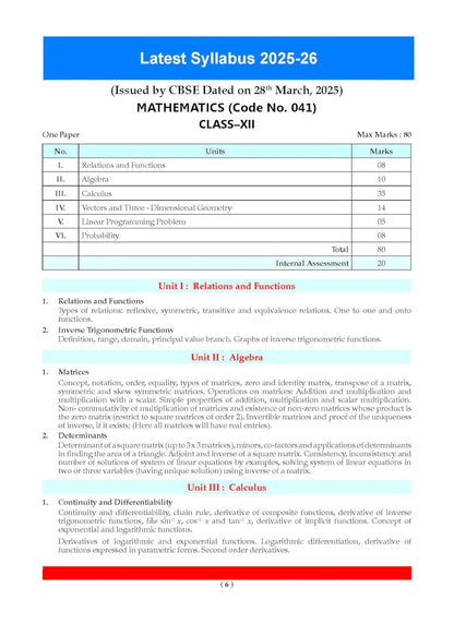 Oswaal CBSE Question Bank Chapterwise and Topicwise SOLVED PAPERS Class 12 Mathematics For Exam 2026