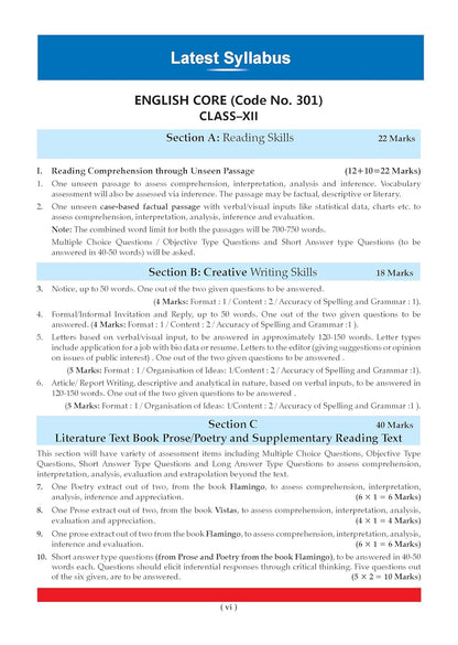 Oswaal CBSE Class 12 English Core Question Bank | Chapter & Topic-wise Solved Papers (2017–2026) | Based on Latest Syllabus (April 2026) | Includes 2026 Papers | For 2027 Exam