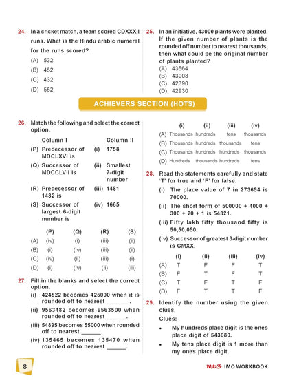 MTG International Mathematics Olympiad (IMO) Workbook Class 5 - Chapter-wise MCQs with Achievers Section - SOF Olympiad Books For 2026-27 Exam
