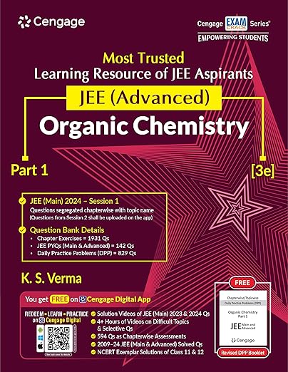 JEE Advanced Organic Chemistry: Part 1 with Free Online Assessments and Digital Content (Concept videos and Solution videos) 2024 | Cengage