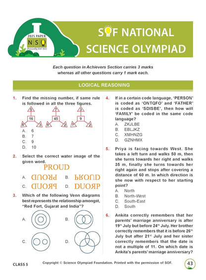 MTG International Science Olympiad (ISO) Workbook Class 5 - Chapter-wise MCQs, Quick Recap with Achievers Section - SOF Olympiad Books For 2026-27 Exam