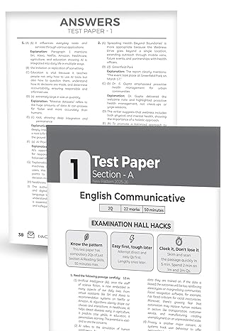 Educart CBSE Sample Paper Class 10 2025-26 English Communicative (Introducing exclusive step-by-step new practice concept on 2026 pattern)