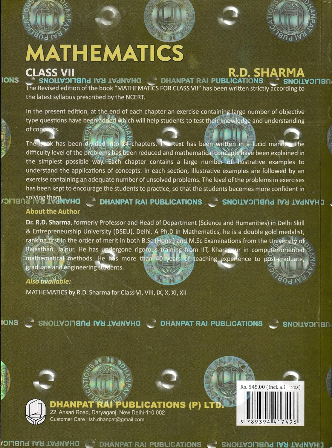RD Sharma Mathematics for Class 7 CBSE - Based on Latest NCERT of 2026 [ORIGINAL BOOK-TOP GRADE PAPER & PRINT - COLOUR EDITION] - For 2026-27 Exams