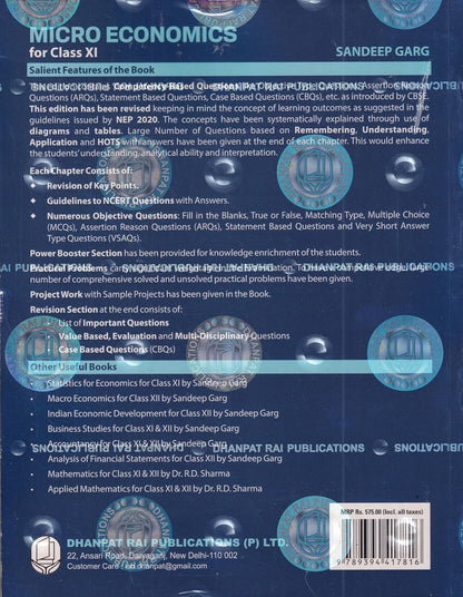 Introductory Micro Economics For Class 11 - CBSE By Sandeep Garg (Examination 2026-27)