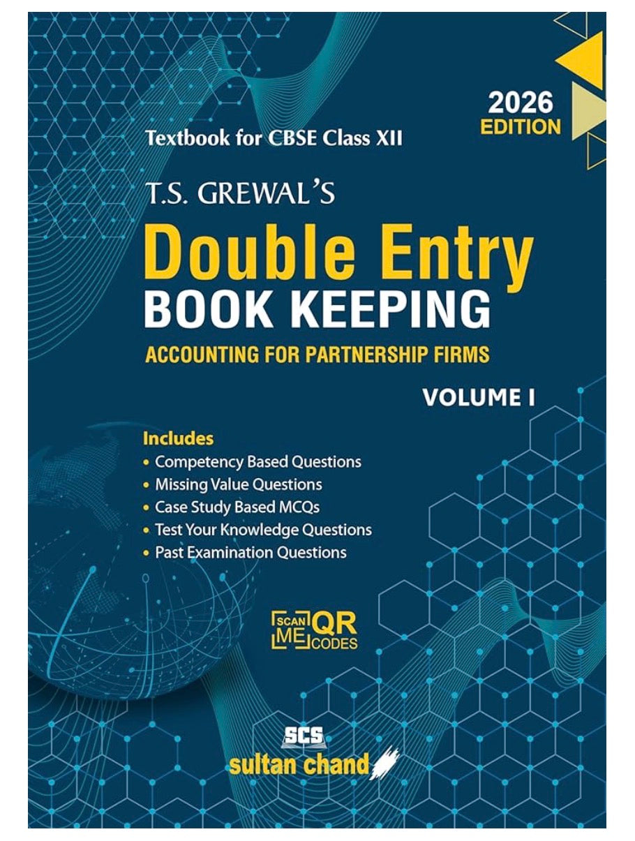TS Grewal Double Entry Book Keeping Accounting for Partnership Firms (Volume 1) | CBSE Class XII Accountancy Textbook | 2026 Edition | Sultan Chand | ts grewal