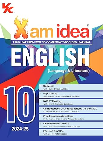 Xam idea English (Language & Literature) Class 10 Book | CBSE Board | Chapterwise Question Bank | Based on Revised CBSE Syllabus | NCERT Questions Included | 2024-25 Exam