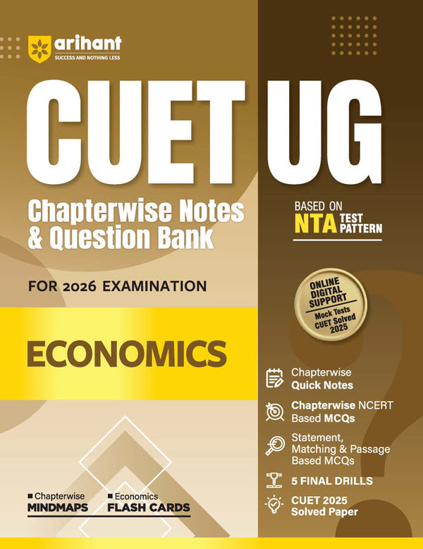 CUET UG 2026 Economics | Chapterwise Notes & Question Bank | Based on NTA Pattern | 1000+ NCERT MCQs, Assertion Reason & CBQs | Mindmaps & Flash Cards | Free Online Digital Support