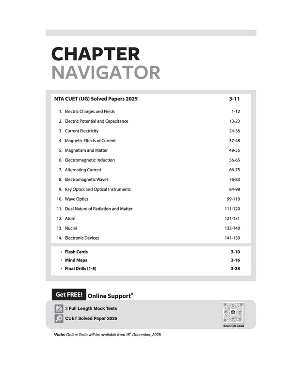 CUET UG 2026 Physics | Chapterwise Notes & Question Bank | Based on NTA Pattern | 1000+ NCERT MCQs, Assertion Reason & Case-Based Questions | Chapterwise Mindmaps & Flash Cards | Free Online Digital Support