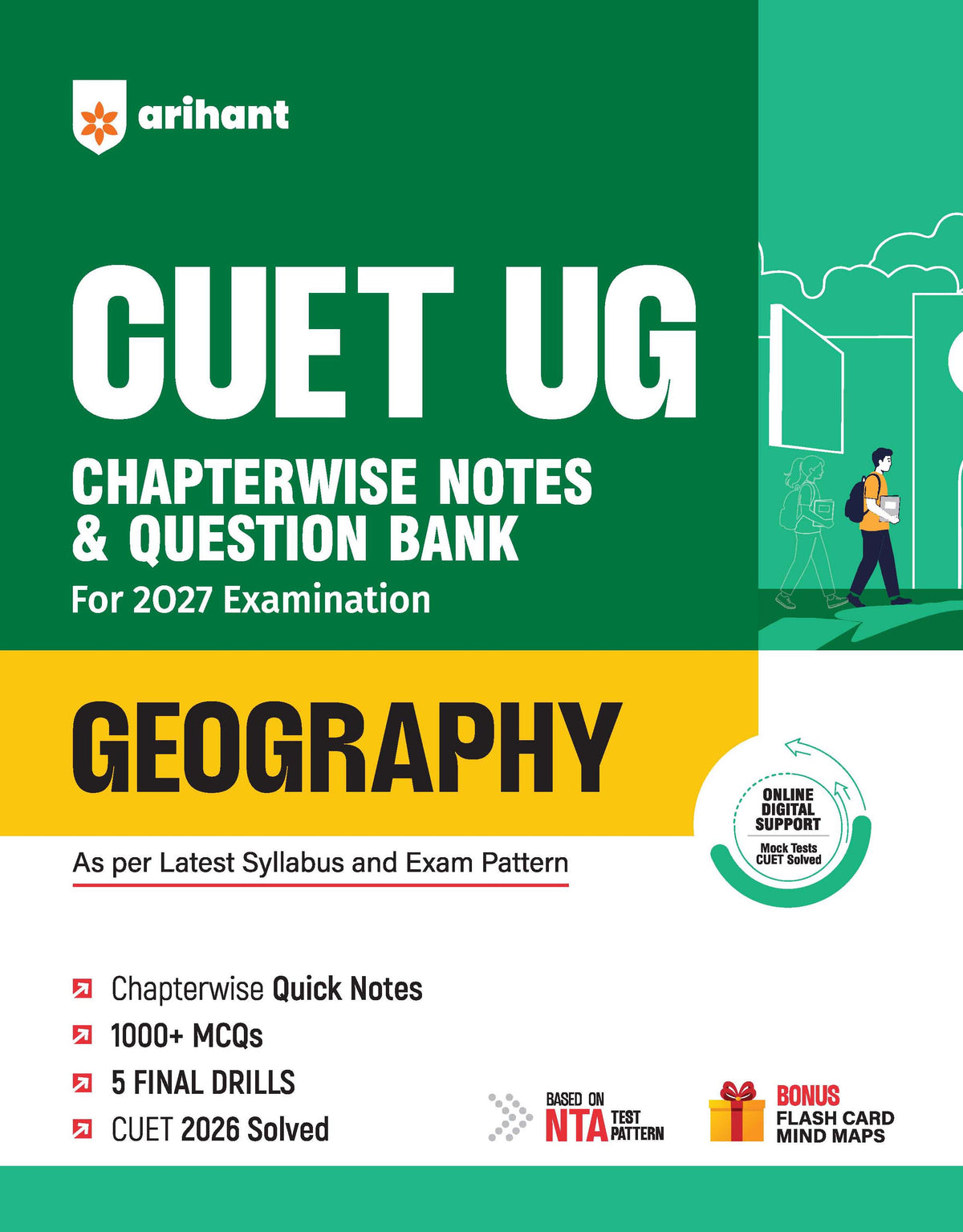 CUET UG 2027 Geography | Chapterwise Notes & Question Bank | 1000+ MCQs, 5 Final Drills & CUET 2026 Solved Paper | Mindmaps & Flash Cards | Free Online Mock Test