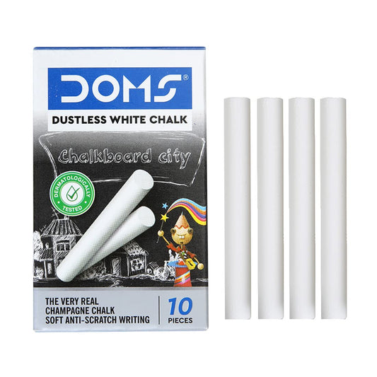 Apsara Dustless White Chalks Pack of 10 pcs