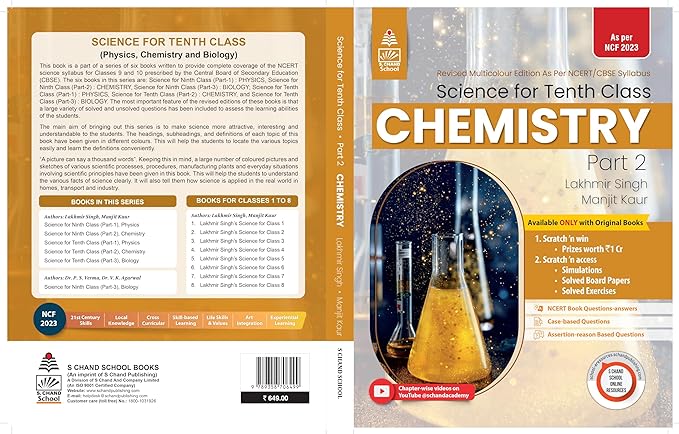 Science for 10th Class Part - 2 Chemistry - by Lakhmir Singh, Manjit Kaur (2024-25 )