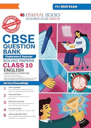 Oswaal CBSE Question Bank Class 10 English Language & Literature, Chapterwise and Topicwise Solved Papers For Board Exams 2025