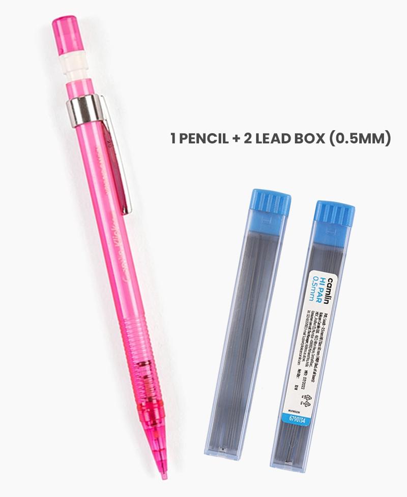 Camlin Klick Mechanical Pencil, 0.5mm and 2 Lead Boxes