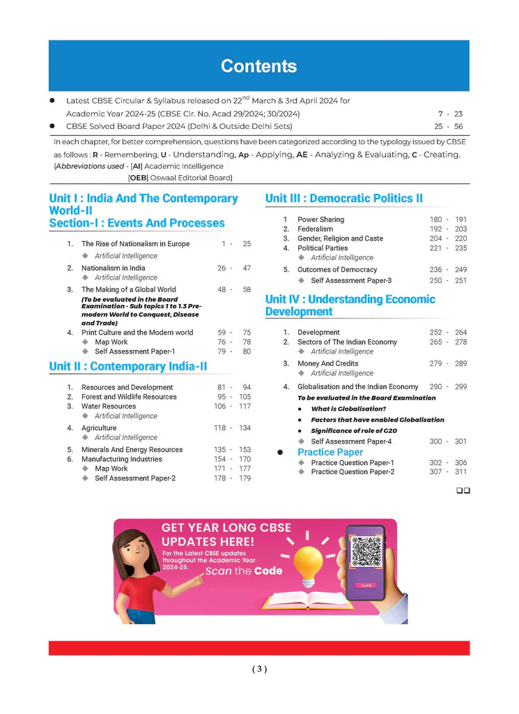 Oswaal CBSE Class 10 Social Science Question Bank (For 2025 Board Exams) | SST